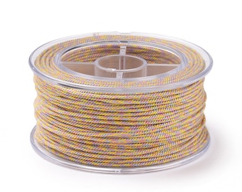Cordón en algodón multicolor tressé 1,5 mm cordón para bisutería en algodón cordón scrapbooking largo 1 mètre