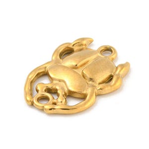 Pendentif scarabée doré acier inoxydable breloque scarabée 18.5 mm
