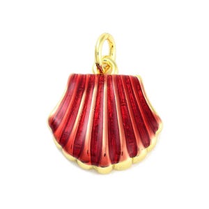 Pendentif coquillage émaillé coquillage doré 14mm - Unité