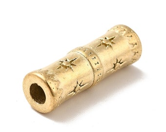 Perle tube soleil doré 20 mm acier inoxydable 304 perle talisman