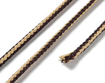 Cordon en polyester 2.5mm cordon pour bijoux cordelette marron longueur 1 mètre