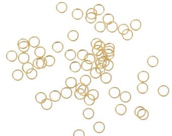 50 anillos de unión abiertos en acero dorado, anillos de 3,5 mm