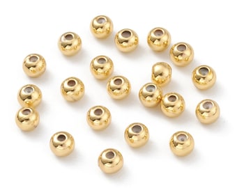 5 Perles stoppeur plaqué or 18k perles curseur fermoirs pour bracelets AT79