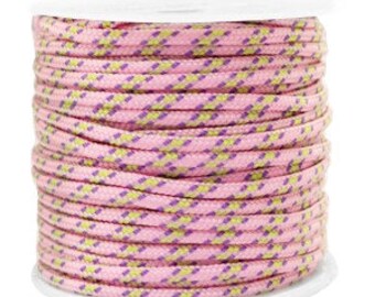 Cordon en polyester 2mm cordon pour bijoux cordelette rose jaune longueur 1 mètre