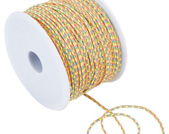 Cordon en coton tressé multicolore 2mm cordon pour bijoux en coton cordon scrapbooking longueur 1 mètre