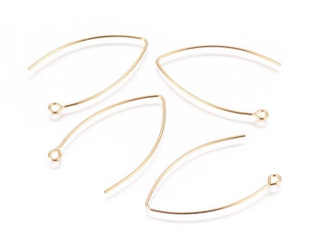 10 boucles d'oreilles en acier inoxydable doré 38mm crochets dormeuses doré AV-97