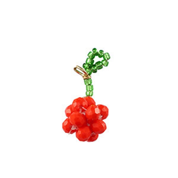 Pendentif groseille fait main en perles facettées pendentif fruit perles en verre