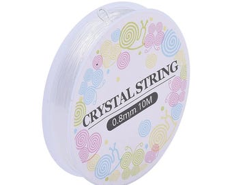 Fil élastique transparent 0,8 mm en bobine de 10 mètres fil cristal extensible