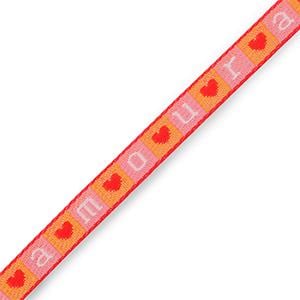 1 metro ruban à message tissé amour ruban pour braccialetto 10 mm largeur ruban texte amour