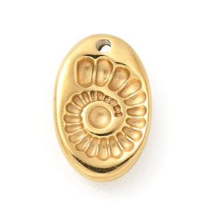 Pendentif coquillage doré 17.5 mm breloque coquille acier inoxydable