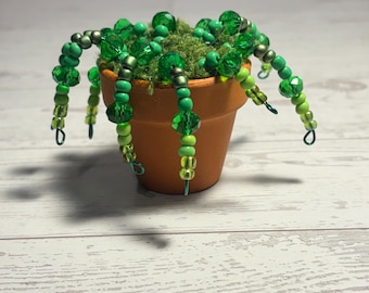 Handmade Beaded Succulent | Faux Plant | Gift | Desk Decor