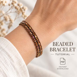 Beaded bracelet tutorial, jewelry making guide, pdf instant download