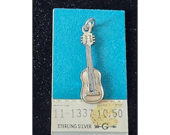 Guitar Vtg Griffith & Sons 925 Sterling Silver Charm for Bracelet NOS on Card