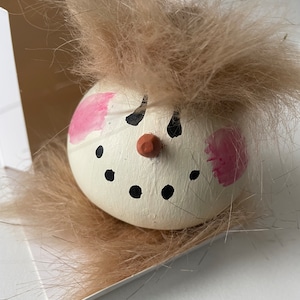 Snowman Gourd Christmas Ornament: Dried Natural Holiday Decor