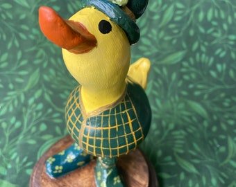 Gourd Spring Duck Decor Easter Decoration Duck in Welly Boots Folk Art Duck Dried Natural Gourd Irish Duck Decoration