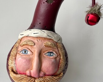 Santa Claus Gourd Lamp Light Christmas Decor Holiday Decoration Santa Gourd Art Gourd Light Dried Natural Gourd