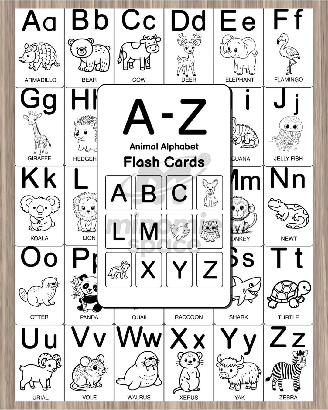 Black and White Alphabet Flashcards Printable for Kids | ABC Learning