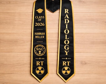 Personalized Radiology Graduation Stole 2026, Custom RT Class of 2026 Honor Sash, Radiology Tech Graduation Gift