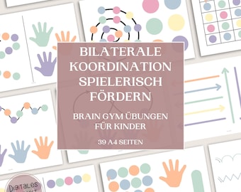 Bilaterale Koordination Übungen für Kinder | Neuro-Übungen für Fokus & Gedächtnis | 39 Seiten PDF