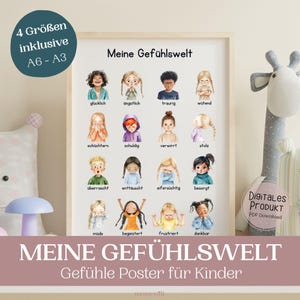 Plakat o emocjach dla dzieci (PDF), Nauka emocji, Materiały Montessori, Dekoracja pokoju dziecięcego, Świat emocji dla szkoły podstawowej i przedszkola, Pobieranie cyfrowe