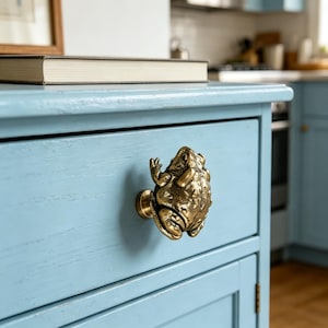 Animal Cabinet Handles, Solid Brass Frogs Drawer Pull,Furniture Drawer Knobs & Pulls
