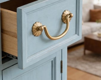 Handmade Solid Brass Cabinet Pull | Vintage Modern Furniture Hardware