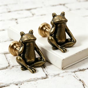 Tirador de cajón de latón con forma de rana, tirador de armario con forma de animalito, pomo para muebles de habitación infantil, tirador de puerta con forma de rana, herrajes decorativos de latón.