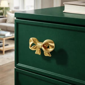 Brass Bow Drawer Pull, Vintage Ribbon Cabinet Handle, Cute Bow Knot Knob, Wardrobe Door Handle