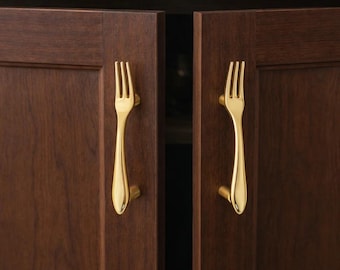 Handmade Fork Cabinet Handle - Decorative Drawer Pull, Pet Door Decor