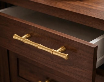 Handmade Bamboo Style Cabinet Handle, Modern Door Pull