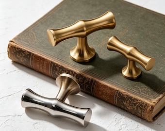 Handmade Bamboo Style Cabinet Handle,Retro Drawer Knobs & Pulls,Modern Door Pull