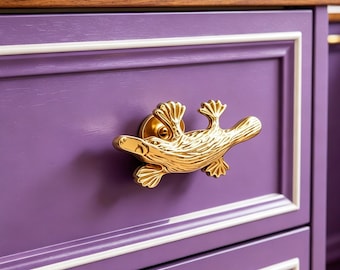 Handmade Brass Cabinet Knob, Drawer Knobs & Pulls,Antique Animal Drawer Pull Dresser Pulls