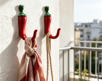 Chili Shaped Zinc Alloy Wall Hook: Decorative Coat Hanger for Entryway, Bathroom, Closet