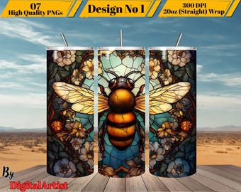 Glass Bugs 20 oz Tumbler Wrap PNG Sublimation 300 DPI 7 Files