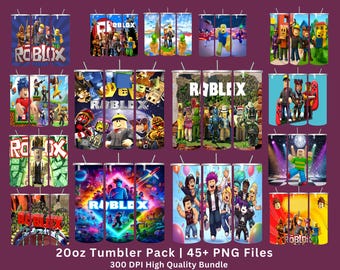 Gaming Skinny 20oz Tumbler Wraps Bundle | Straight Sublimation 45+ PNGs | Digital Download