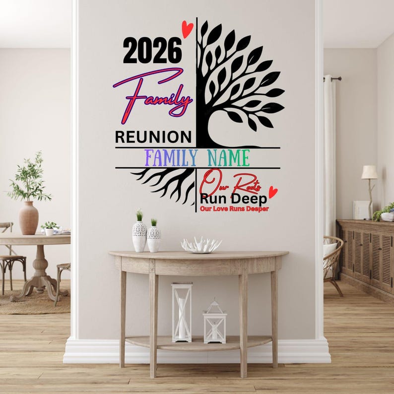 Editable Family Reunion Tree SVG PNG Bundle | Custom Genealogy Design ...