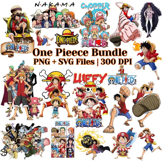 Anime Characters Clipart PNG + SVG Bundle Pack | 300 Dpi | 60 HD Files | Digital Download