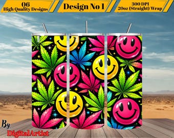 20oz Tumbler Wrap PNG Sublimation Straight | 300 DPI | 6 Files
