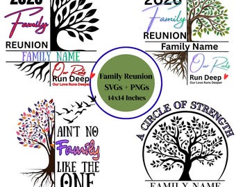 Editable Family Reunion Tree PNG Bundle | Custom Genealogy Design (Digital Download)