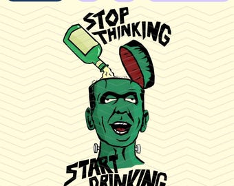 Skull Beer Design PNG, Funny Drunk Quote, Bar Shirt Cut File (Digital Download)
