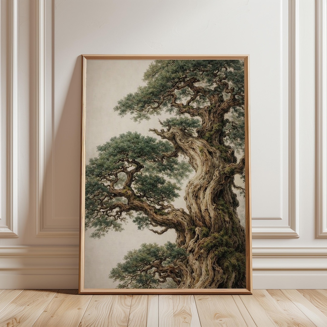 Ancient Japanese Pine Tree Poster Print, Wabi Sabi Wall Art, Zen Nature ...