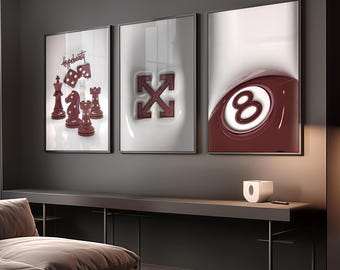 HypeBeast Set of 3 Room Decor, Hypebast kaws Poster, Modren wall art, Cool Wall Art Set,, 3D Wall Art, HypeBeast Wall Art, Trendy Wall Art,