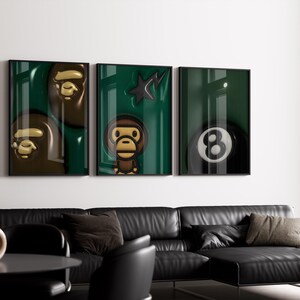 HypeBeast Kaws Poster Set, Trendy 3D Wall Art (Digital Download) image 3