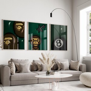 HypeBeast Kaws Poster Set, Trendy 3D Wall Art (Digital Download) image 2