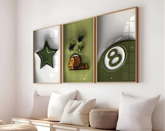 HypeBeast Set of 3 Room Decor, modren Women Art Hypebast kaws Poster, Cool Wall Art Set,, 3D Wall Art, HypeBeast Wall Art, Trendy Wall Art,