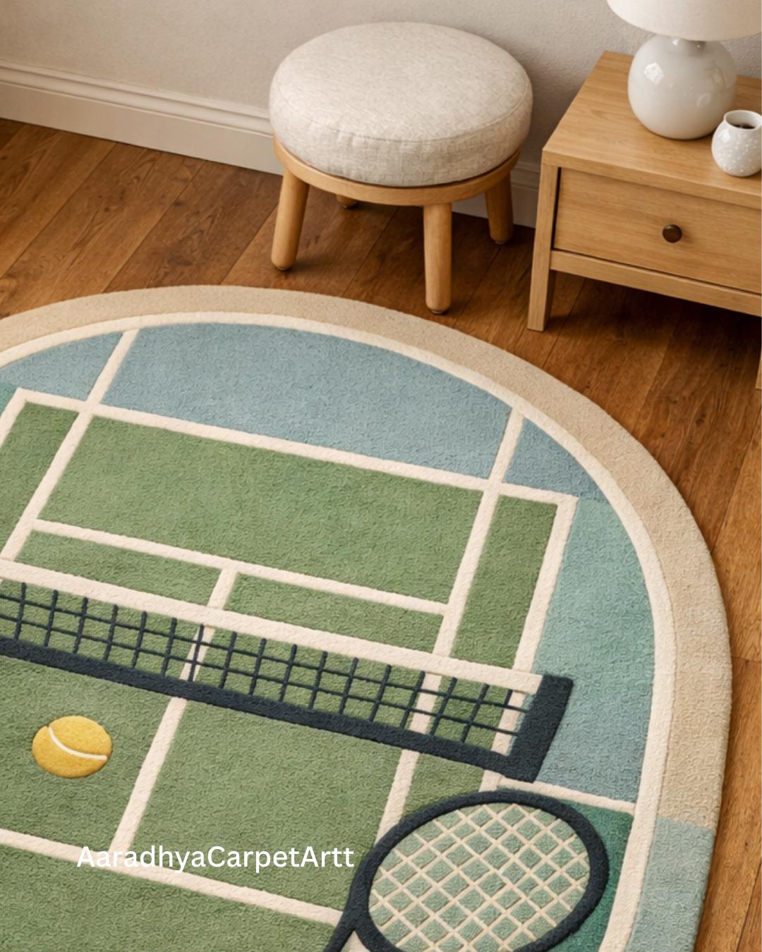 Tennis Coloured Rug Kids Tennis Court Rug, Tufted Playroom Carpet, Custom Nursery Size - Etsy