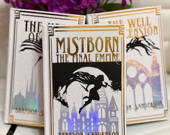 Trilogía Mistborn de Brandon Sanderson (encuadernada a medida) - Edición en blanco, dorado y plateado