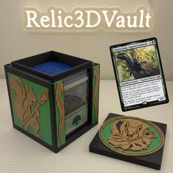 MTG Chatterfang Deck Box – Squirrel Theme EDH Card Holder - 100+ Double Sleeved Commander Toploader Display