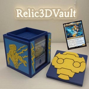 MTG Mendicant Core Guidelight Deck Box – Robot Theme EDH Card Holder - 100+ Double Sleeved Commander Toploader Display