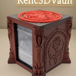 MTG Vampire Deck Box – Commander EDH Tribal Box – Magnetic Lid – Vampires Design Double Sleeve TCG Card Holder - Toploader Showcase